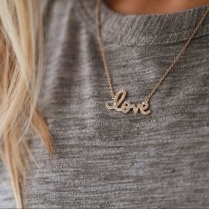 Love Crystal Necklace | 14k Gold Plated